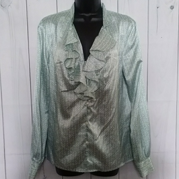 Apostrophe long sleeve blouse large - Picture 2 of 16